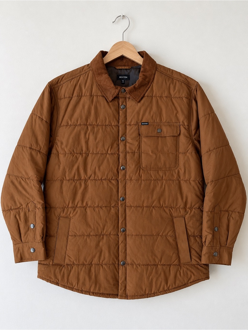 Brixton Quilted Puffer Jacket – Brown XXL